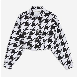 topshop dogstooth denim jacket
